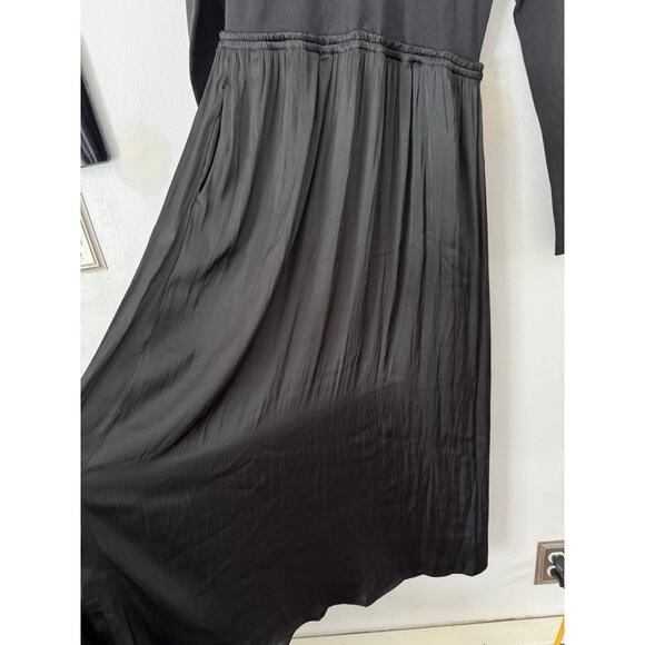 NWT J. Crew Mixed Knit Black Long Sleeve Midi Dress Size Small - Picture 5 of 8